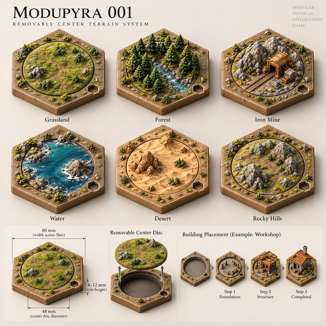 Modupyra 001 Terrain Tiles · 12-Terrain Core Set