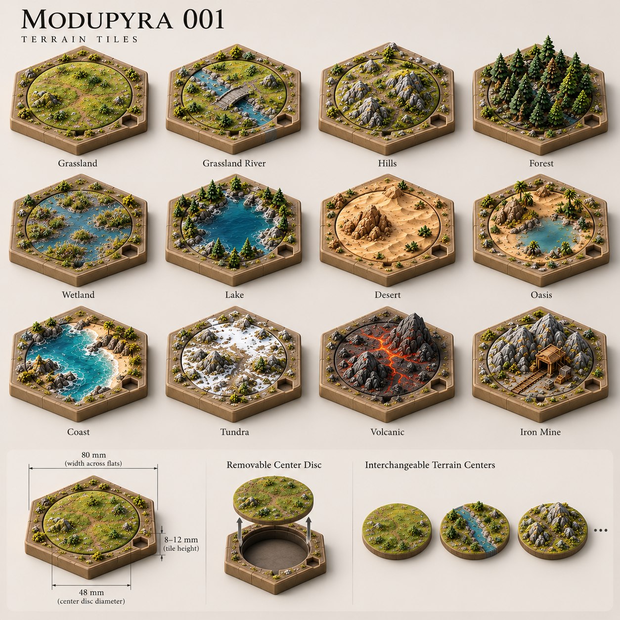 Modupyra 001 Terrain Tiles · 12-Terrain Core Set
