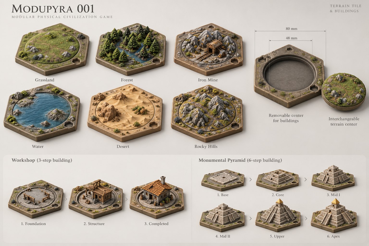 Modupyra 001 Terrain Tiles · 12-Terrain Core Set