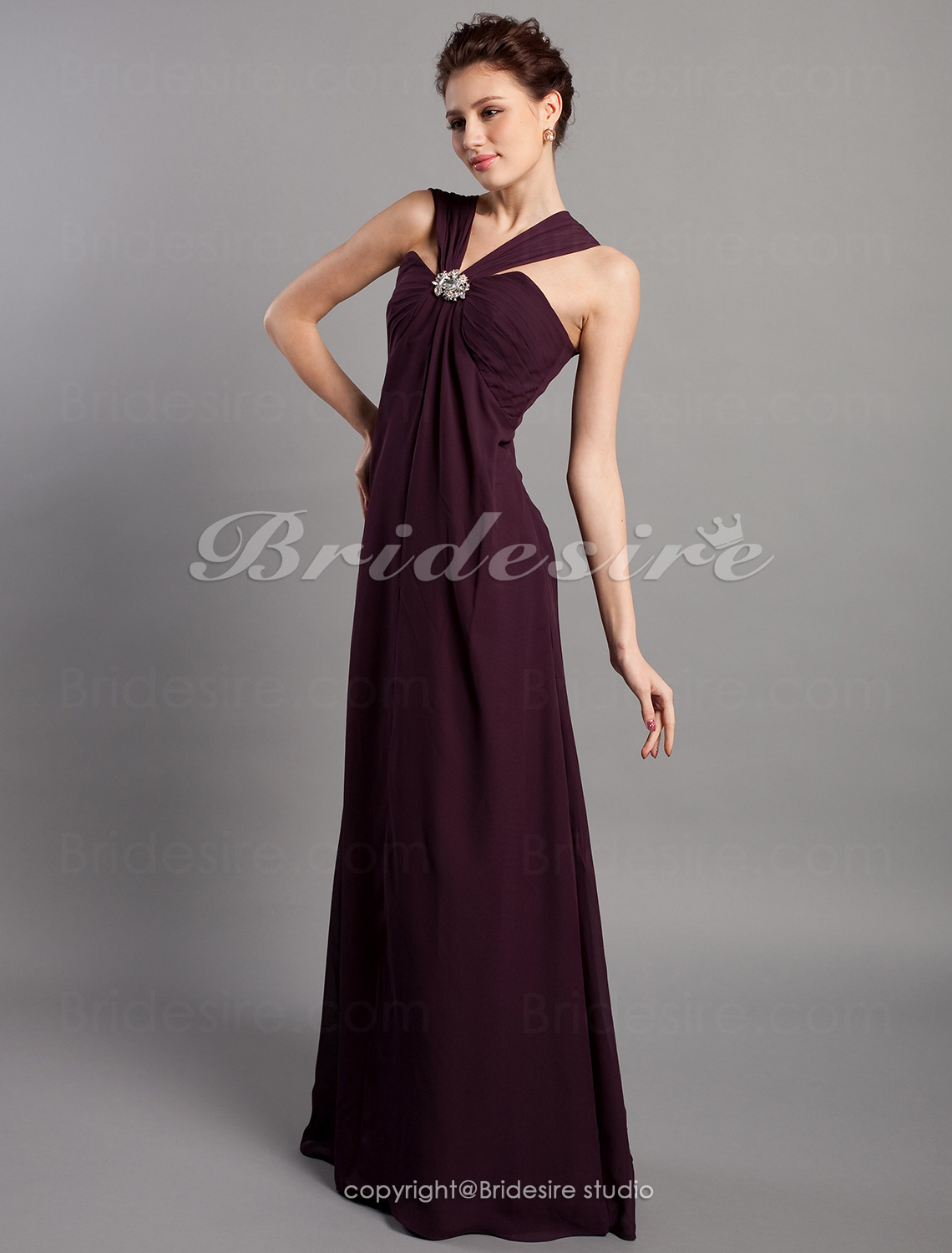 Sheath/Column Chiffon Sweetheart Floor-length Bridesmaid Dress - Thumbnail 4