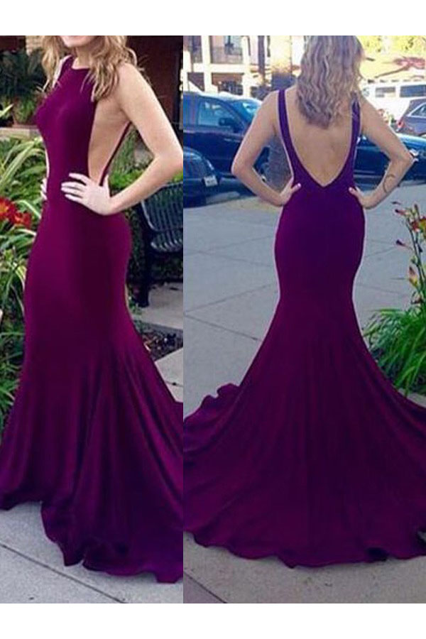 Trumpet/Mermaid Scoop Sleeveless Stretch Satin Dress