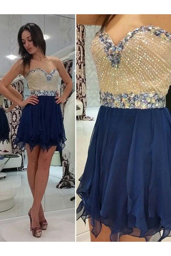 A-line Sweetheart Sleeveless Chiffon Dress