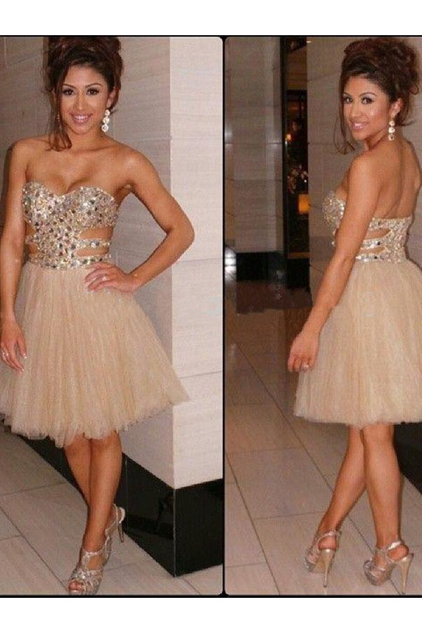 A-line Sweetheart Sleeveless Tulle Dress