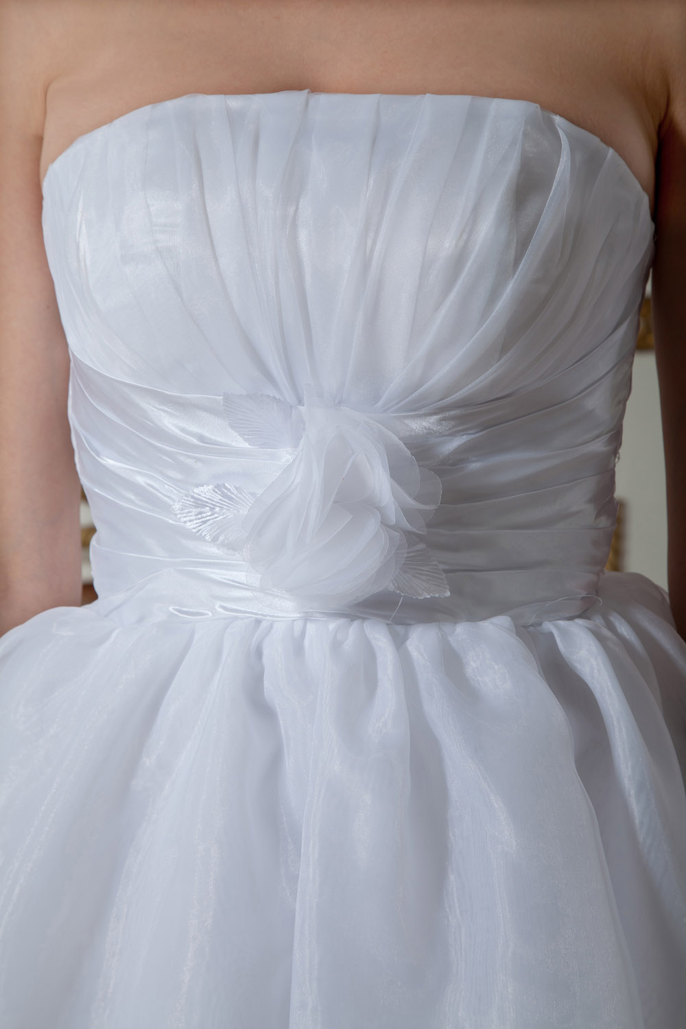 A-line Strapless Tea-length Lace Holiday Dress - Thumbnail 5